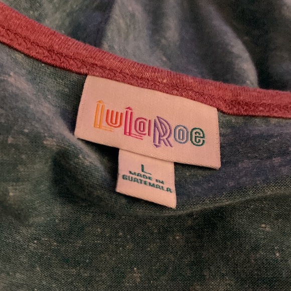 Lularoe size large blue Heather pink piping dress - Picture 3 of 7